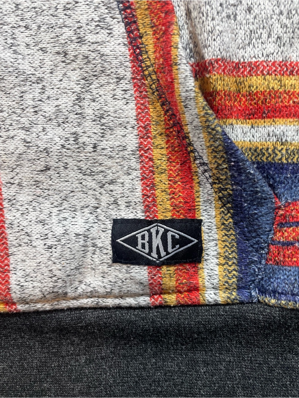 Brooklyn Cloth Multicolor Striped Hoodie - Red, Blue, Yellow, Gray - Picture 2 of 8